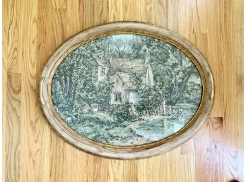 Cottage Tapestry Inside Glass Tray
