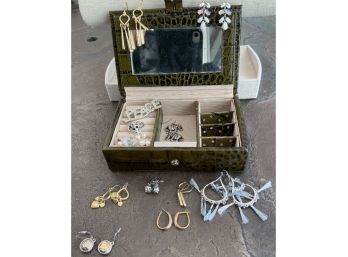 Pierced Earring Lot W/Jewelry Box
