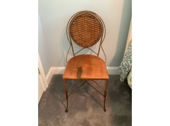 Gorgeous Wicker Back And Wood Seat Side Chair