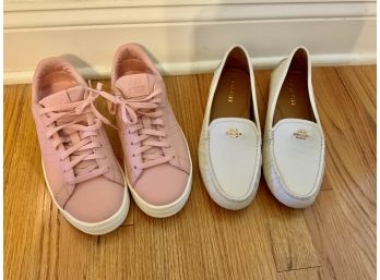 New Balance Pink Leather Sneakers & Coach Leather Slip-on LIKE NEW