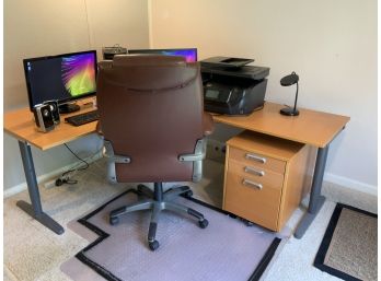 Desk W/Lane Office Chair & Filing Cabinet