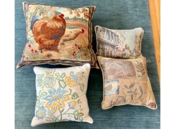 4 Decorative Pillows ~ Rooster, Pier One & More ~
