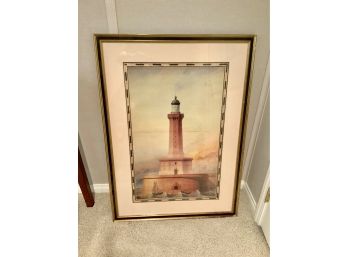 Beautiful Framed Lighthouse Print ~ Cool Mat ~
