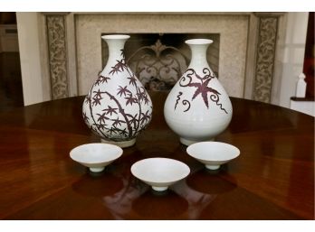 Set Of 5 Household Asian Inspired Decorative Collectibles