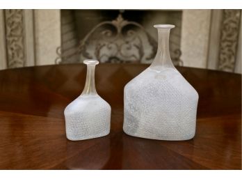 Set Of 2  Bertil Vallien Authentic Marked Kosta Boda Decorative Collectibles
