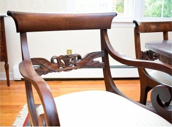 6 Ornately Carved Mahogany Dining Chairs