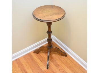 Turned Wood Small Pedestal Table