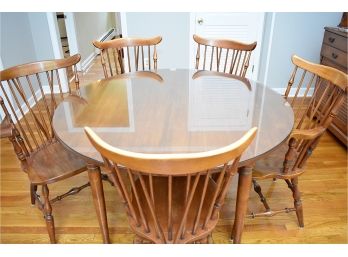 Vermont Of Winooski Solid Maple Whipple House Group Kitchen Dining Table With Two Leafs And 5 Chairs