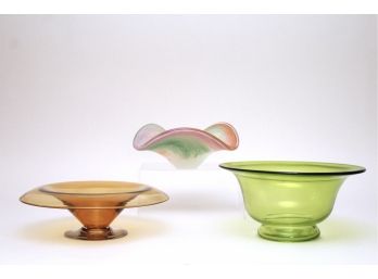 Hand Blown Colorful Glass Bowls