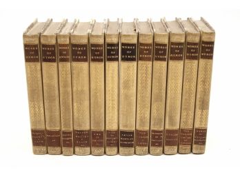 Antique Ca. 1816-1824 12 Volume Set 'The Works Of The Right Honourable Lord Byron'