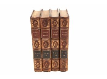 Antique Ca. 1835 'The Works Of Alexander Pope' Four Volume Book Set