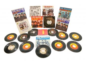 Collection Of Beatles 45 RPM Records (TOTAL Of 19)