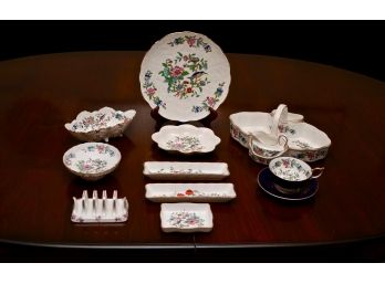 Set Of 10 Ansley Porcelain China Set In Pembroke Gold Trim