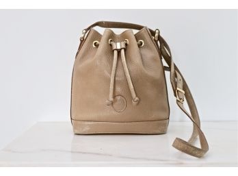 Authentic Mark Cross Taupe Bucket Leather Bag