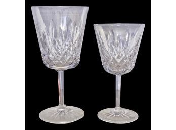 2 Sets Of 6 Waterford Lead Crystal Red And White Wine Glasses