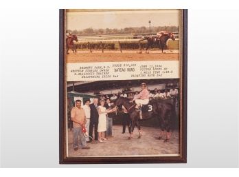 Framed Photos Of Racehorse 'Business Card' At Charles Town Races, 1990