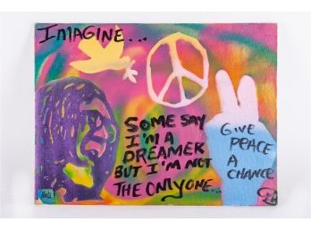 John Lennon Stencil/Spray Paint On Canvas By Tony B. Conscious