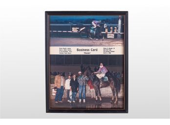 Framed Photos Of Racehorse 'High Policy' At Aqueduct Racetrack, 1990