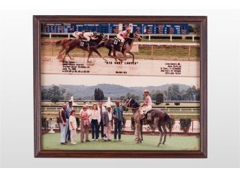 Framed Photos Of Racehorse 'Big Shot Lawyer' At River Downs, 1989