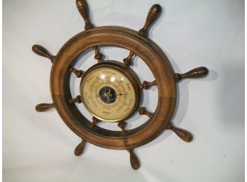 Vintage Hoffritz Barometer Ships Wheel - Made In France