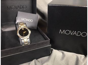 Beautiful Authentic Mens MOVADO Watch In Original Boxes And Booklet