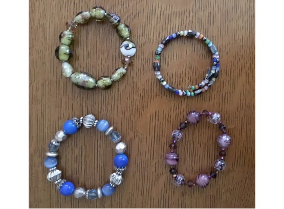 4 Multicolor Glass Bracelets
