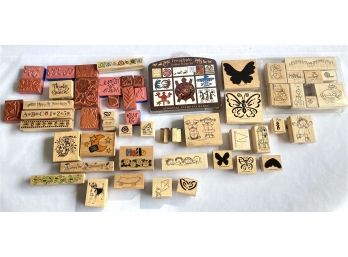 Over 50 Rubber Stamps, Some New & Some Used