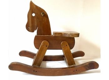 Vintage Wood Rocking Horse, 1980s