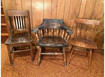 3 Vintage Wood Chairs