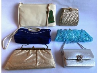 6 Fancy Handbags, Some Vintage 1980s, Appear Unused