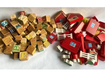 Melissa & Doug Farm Blocks, Melissa & Doug Letter Blocks & Vintage Letter Blocks