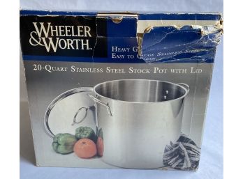 Large 20 Quart  Wheeler & Worth Stock Pot, New In Box