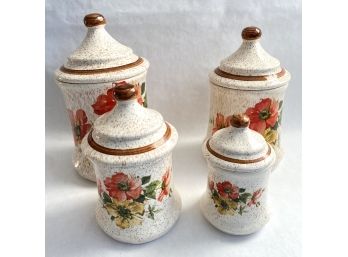 Set Of 4 Vintage Kitchen Canisters, 1970s