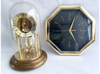 2 Clocks, Vintage From West Germany In Dome & Westclox