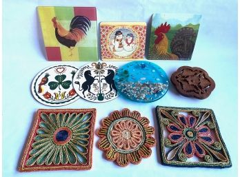 10 Trivets. Some Vintage