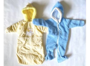 New London Fog Baby Bunting, 0-6 Months & Fleece Onesie 6-12 Months