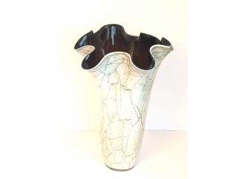 Black And White Fluted Vase