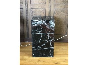 Black And White Veined Marble Side Table