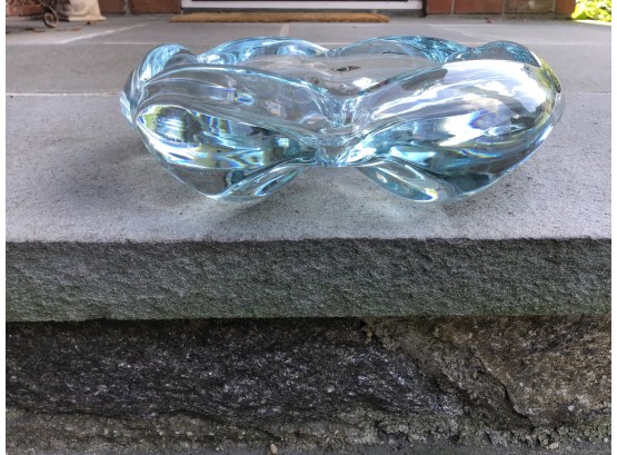 Beautiful Aquamarine Orrefors Glass Bowl