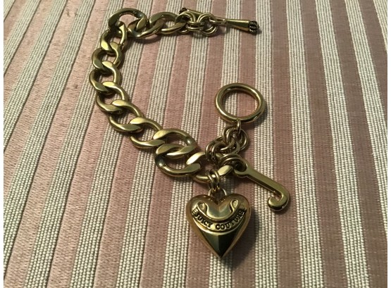 Juicy Couture Link Bracelet With Heart Charm