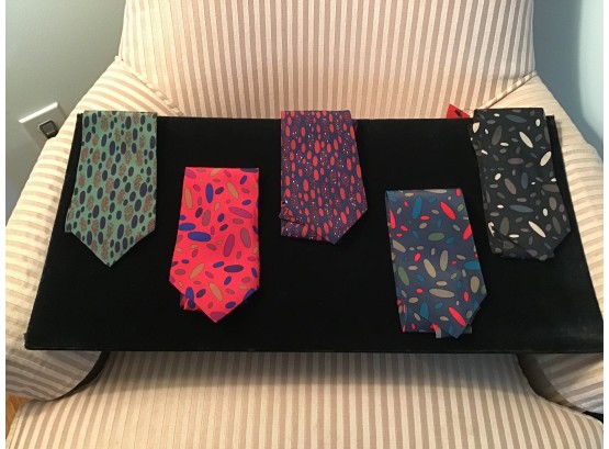 Lot Of Five Colorful Silk Ties - Brand New - Lot #8