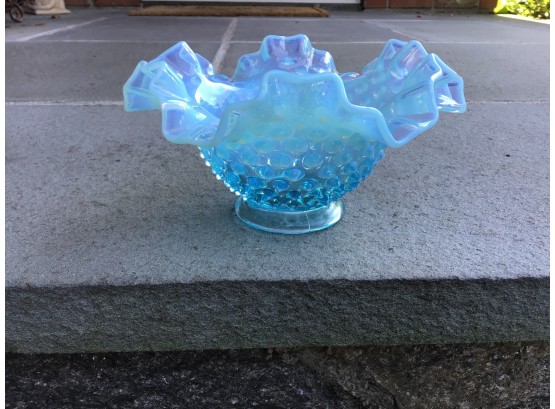 Fenton 6” Blue Hobnail Bowl