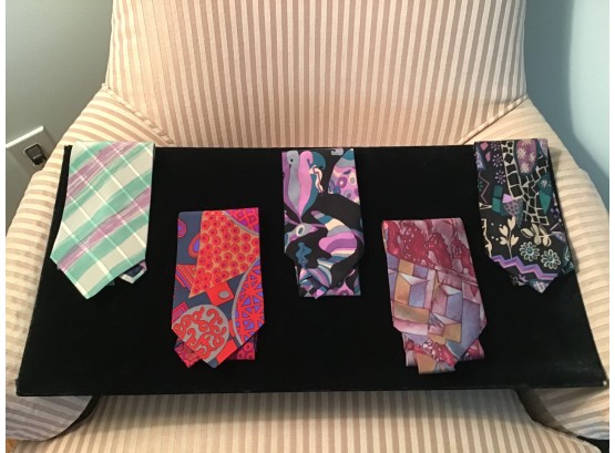 Lot Of Cool Patterned Silk Ties - Brand New - Lot #6
