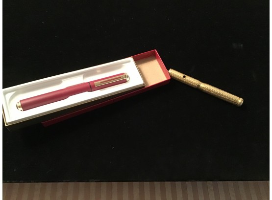 Two Pens - A.S. Fountain Pen (18Kt Filled) And Sheaffer Ballpoint Pen