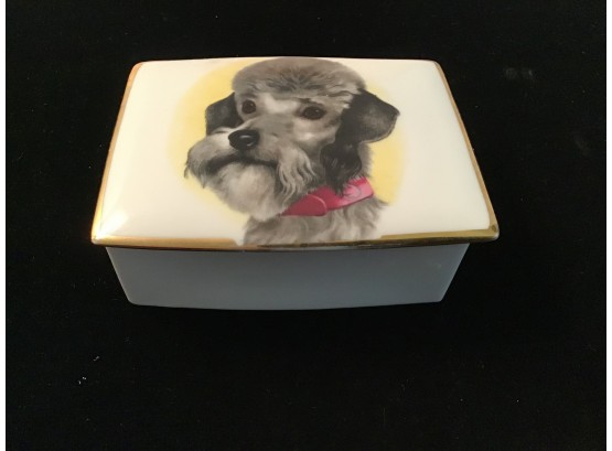 Limoges Porcelain Box With A Sweet Poodle Design