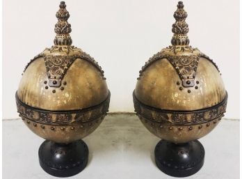 Pair Of Decorative 'Tibetan Inspired' Keepsake Boxes