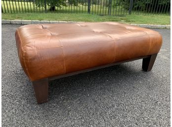 Large Leather Upholstered Ottoman