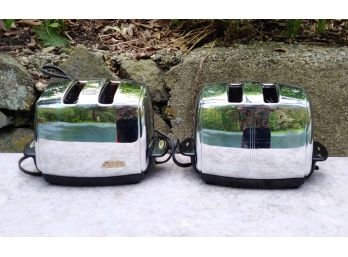 2 Untested Mid Century Chrome Sunbeam Radiant Control Toasters