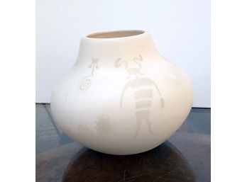 Southwest Artisan Signed Cedar Mesa Pottery Bisque Vase