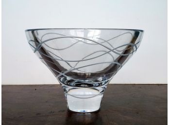 Nambe 'Swirl' Footed Crystal Bowl